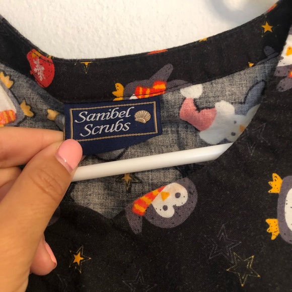 Christmas Penguin Scrub Top - Picture 2 of 4